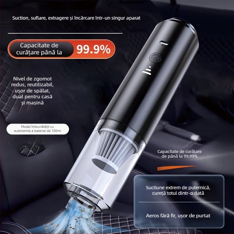 Aspirator fără fir pentru mașină, model M-2054 – 100W, aspirație peste 25 kPa, baterie detașabilă, ≤36V, autonomie 0–1 h