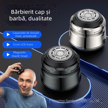 Aparat electric de tuns pentru cap cu cap rotativ, lamă plutitoare, utilizare umedă și uscată, încărcare USB, autonomie peste 60 de minute