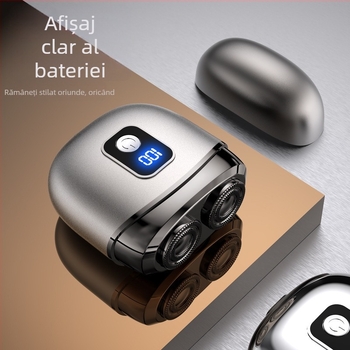 Aparat de ras electric cu 2 capete rotative, afișaj LED, spălare completă a corpului, cap plutitor, reglare potrivire feței