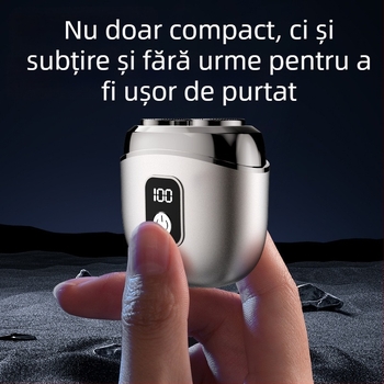 Aparat de ras electric cu 2 capete rotative, afișaj LED, spălare completă a corpului, cap plutitor, reglare potrivire feței