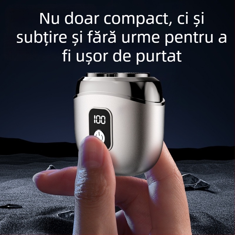 Aparat de ras electric cu 2 capete rotative, afișaj LED, spălare completă a corpului, cap plutitor, reglare potrivire feței