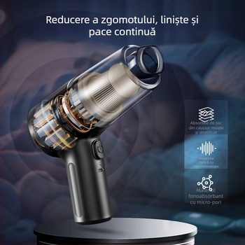 Aspirator auto portabil, fără fir – multifuncțional, aspirație și suflare; 35W max, 3.7V, reîncărcabil, aproximativ 5 minute autonomie, filtrare HEPA