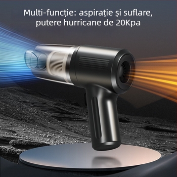 Aspirator auto portabil, fără fir – multifuncțional, aspirație și suflare; 35W max, 3.7V, reîncărcabil, aproximativ 5 minute autonomie, filtrare HEPA