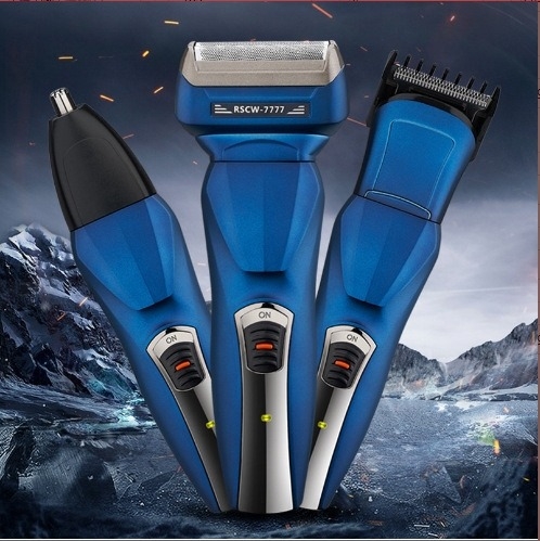 Mașină de ras electrică trei în unu: cap rotativ cu două lame, motor brushless, complet lavabil pe corp, autonomie peste 60 de minute, alimentare duală: încărcare/baterie