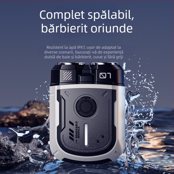 Aparat de ras electric pentru bărbați – cap rotativ cu două lame, umed și uscat, încărcare USB, motor fără perii, autonomie baterie peste 60 de minute