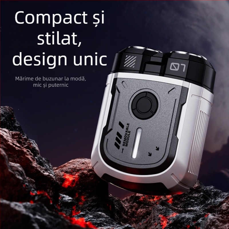 Aparat de ras electric pentru bărbați – cap rotativ cu două lame, umed și uscat, încărcare USB, motor fără perii, autonomie baterie peste 60 de minute