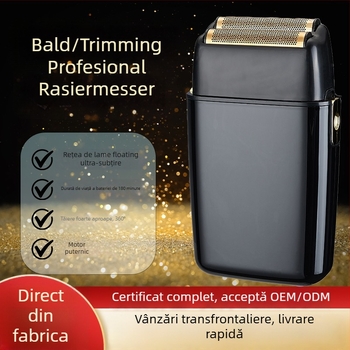 Mașină de ras electrică V-7932 cu cap de ras reciproc cu două lame, cap de tăiere plutitor, baterie încorporată, autonomie de 180 de minute