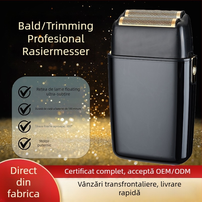 Mașină de ras electrică V-7932 cu cap de ras reciproc cu două lame, cap de tăiere plutitor, baterie încorporată, autonomie de 180 de minute