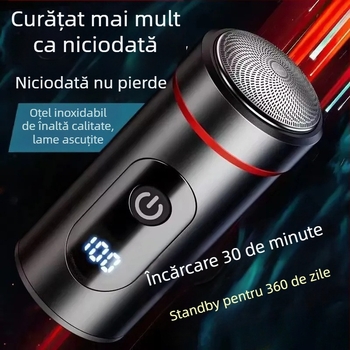 Aparat de ras electric portabil pentru bărbați — compact pentru călători și mașină, utilizare duală: ras și îndepărtarea părului, 1 bucată în cutie