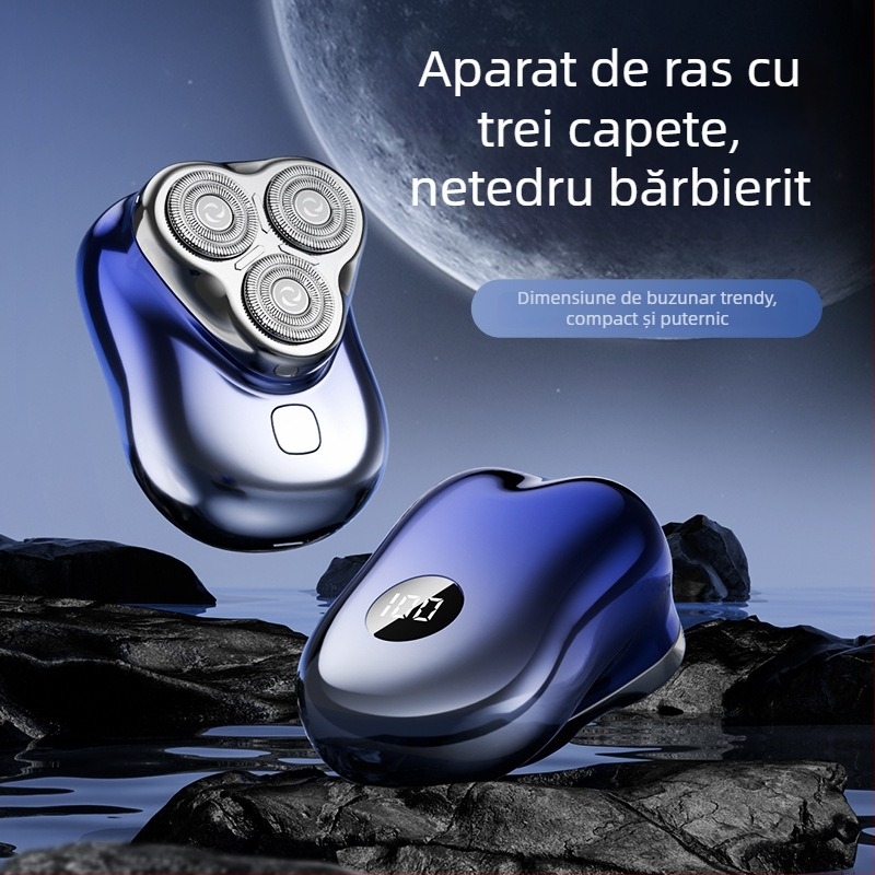 Fieră de ras electric cu cap plutitor, lamă detașabilă și lavabilă, afișaj LED, reîncărcabil, baterie încorporată 300–500 mAh, autonomie 40–60 minute