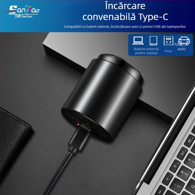 Aparat de ras electric, mic și compact, reîncărcabil, cu 3 lame, portabil pentru călătorii