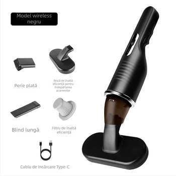 Aspirator portabil pentru mașină, fără fir, 0–200 W, recipient praf, uscat, zgomot sub 36 dB