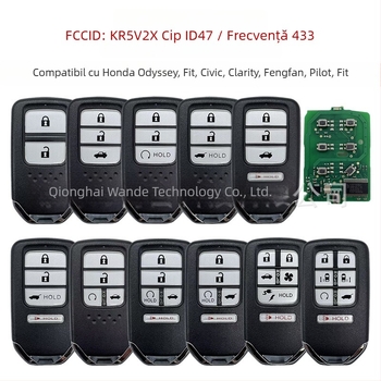 FCCID KR5V2X Cheie Honda cu cip de 47, telecomandă 2–6 butoane, carcasă din plastic+metal, compatibil cu Honda Vezel, Civic, Pilot, Fit, Odyssey, CR-V, HR-V, XR-V