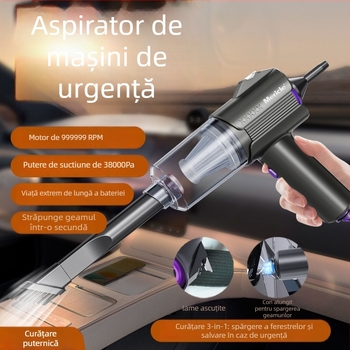 Aspirator de mână pentru mașină, încărcare fără fir, putere mare, aspirație 20000 Pa, 90 W, reîncărcabil
