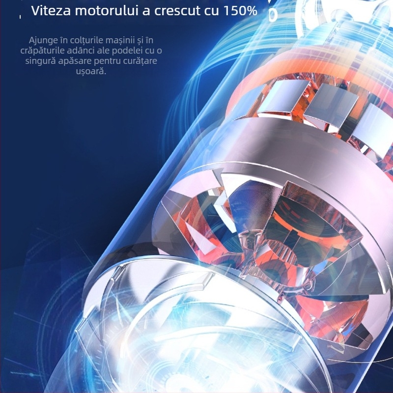 Aspirator de mână pentru mașină, încărcare fără fir, putere mare, aspirație 20000 Pa, 90 W, reîncărcabil