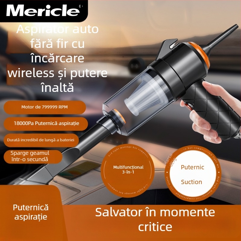 Aspirator de mână pentru mașină, încărcare fără fir, putere mare, aspirație 20000 Pa, 90 W, reîncărcabil