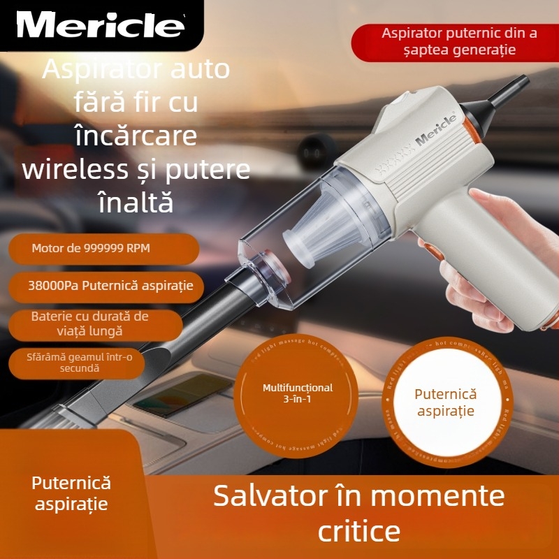 Aspirator de mână pentru mașină, încărcare fără fir, putere mare, aspirație 20000 Pa, 90 W, reîncărcabil