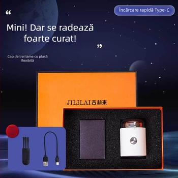 Mașină de ras electrică cu cap plutitor, cap rotativ, rasare umedă și uscată, baterie încorporată reîncărcabilă până la 40 de minute de funcționare, cap detașabil și lavabil