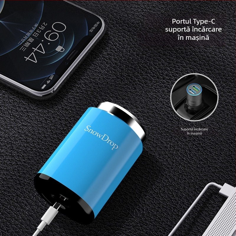 Aparat de ras portabil cu cap rotativ de 3 lame, cap plutitor, cap de curățare detașabil, baterie încorporată 100-300 mAh, autonomie de 30 de zile, motor DC