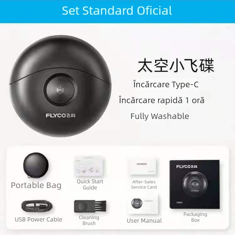 Feike 891 aparat de ras manual, cu cap rotativ dublu, lavabil pentru întregul corp, set cadou