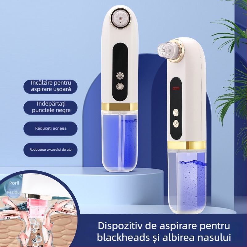 Dispozitiv cu microbule pentru curățarea punctelor negre, pentru uz casnic, curățător electric de pori, cu rezervor de apă detașabil, funcție de încălzire