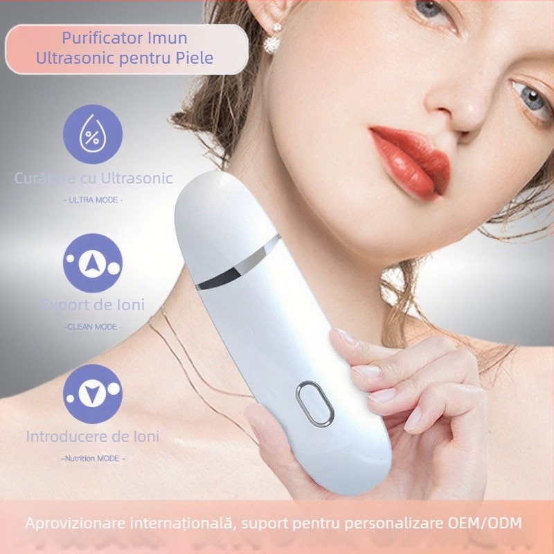 Instrument de curățare facială cu ultrasunete SM-2106 – curățarea porilor, îndepărtarea punctelor negre, lifting prin vibrații, certificat FCC/ROHS/EMC, ≤36V