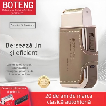 Aparat de ras electric pentru bărbați, cu cap plutitor și 1 cap de tăiere, lamă lavabilă, reîncărcabil, autonomie până la 60 de minute