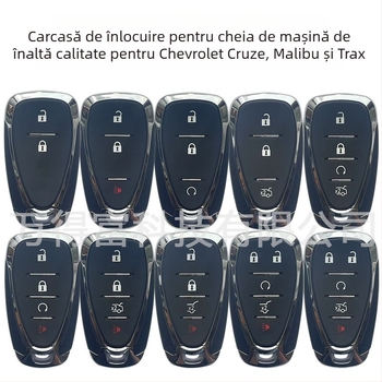 Carcasă pentru cheie Chevrolet — corp ABS cu înveliș exterior din cupru, fără cip, compatibilă cu chei de la 2 la 6 butoane.