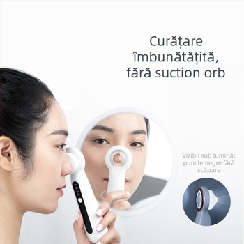 Îndepărtător electric de puncte negre cu vizualizare și aspirație — instrument de curățare a porilor, model SR-2003B, carcasă ABS, rotație electrică, treapta a treia, marca Mriya
