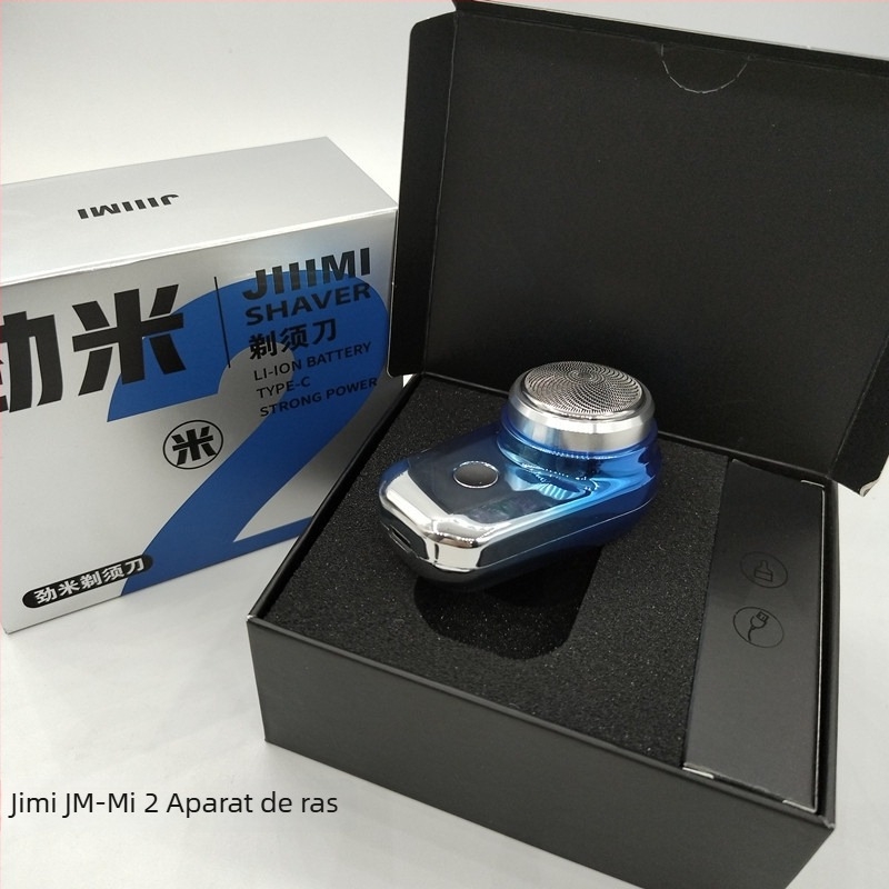 Aparat de ras electric pentru bărbați, încărcare USB, baterie încorporată, motor fără perii, cap rotativ cu 1 lamă, autonomie 30–45 de minute.