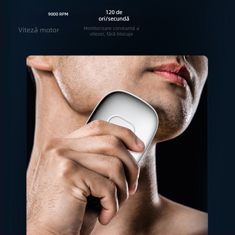 Aparat de ras electric cu cap rotativ cu 3 lame, cap plut, cap demontabil lavabil, baterie încorporată, autonomie peste 60 de minute