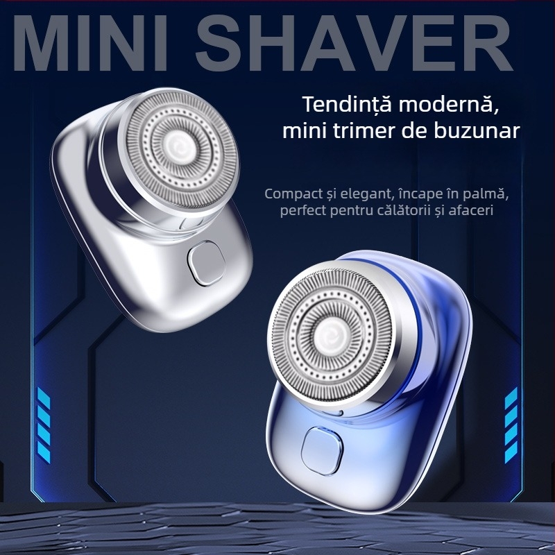 Aparat de ras electric cu cap rotativ cu 3 lame, cap plut, cap demontabil lavabil, baterie încorporată, autonomie peste 60 de minute