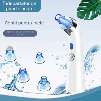 Dispozitiv de aspirare a punctelor negre pentru pori - rotație electrică, 4 capete, 5 trepte, carcasă ABS, terapie cu compresie caldă/rece