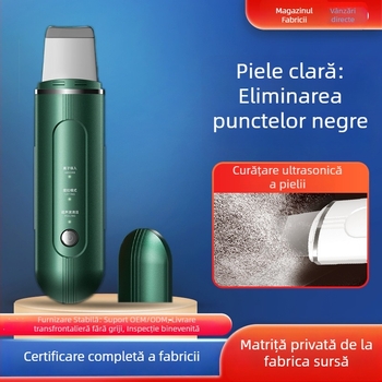 Dispozitiv de îngrijire a pielii cu ultrasunete pentru îndepărtarea punctelor negre și introducere de ioni, model C62, curent EMS micro, 3 trepte de reglaj, carcasă ABS