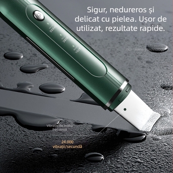 Dispozitiv de îngrijire a pielii cu ultrasunete pentru îndepărtarea punctelor negre și introducere de ioni, model C62, curent EMS micro, 3 trepte de reglaj, carcasă ABS