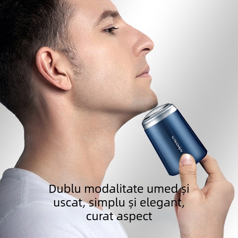 Aparat de ras electric Jin Zheng pentru bărbați – mini portabil cu capete rotative multiple (4+), cap de tăiere demontabil și lavabil, baterie încorporată, motor cu perii, nivel redus de zgomot