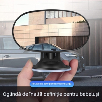 IELTS Qi Oglindă retrovizoare auto cu ventuză pentru observare copil în scaun, rezistentă la spargere