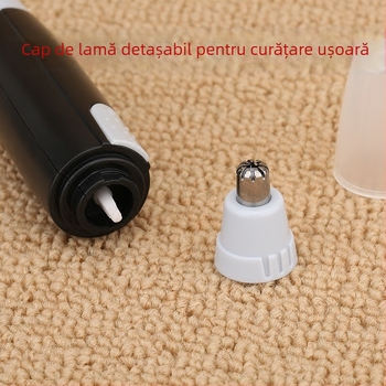 Trimmer de păr nazal - electric, alimentat cu baterii, lavabil, cu cap de tăiere demontabil