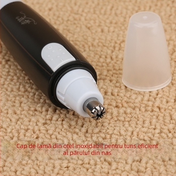 Trimmer de păr nazal - electric, alimentat cu baterii, lavabil, cu cap de tăiere demontabil