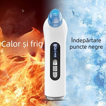 Dispozitiv vacuum pentru comedoane DYM, rotație electrică, mod dual cald/rece, lumină roșu/albastru, carcasă ABS, 5 viteze