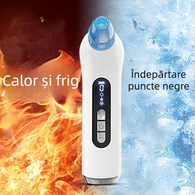 Dispozitiv vacuum pentru comedoane DYM, rotație electrică, mod dual cald/rece, lumină roșu/albastru, carcasă ABS, 5 viteze