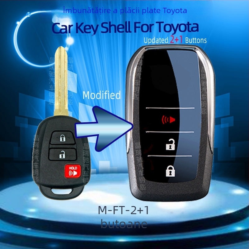 Carcasă de cheie pliabilă pentru Toyota: Corolla, Camry, RAV4, Crown — model ft002, Jingruichi, fără telecomandă