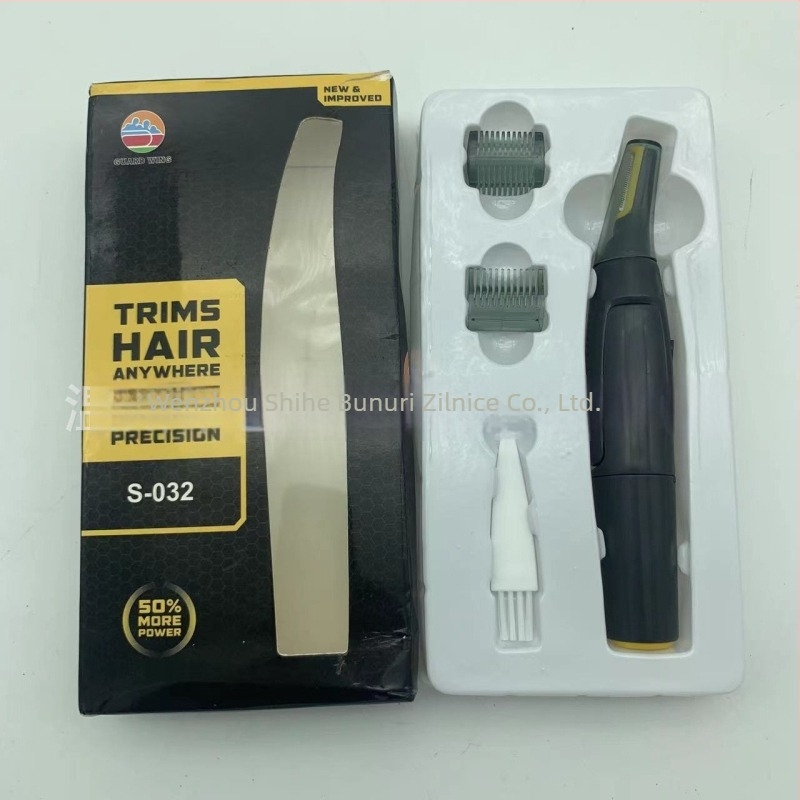 Trimmer mini multifuncțional pentru bărbați, pentru nas, urechi și perciuni — model SH-965, corp ABS, 39 g, lamă schimbabilă, funcționare uscată/ electrică