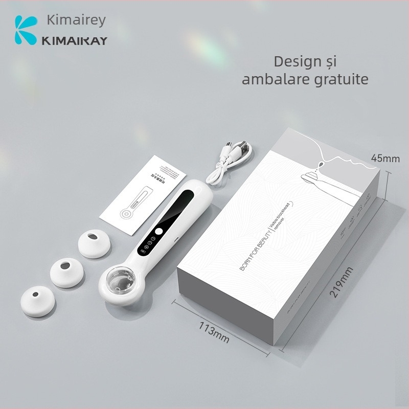 Dispozitiv de aspirare a punctelor negre cu vibrații ultrasonice pentru uz casnic, model Blackhead suction meter, CE/ROHS, treapta a treia, carcasa ABS