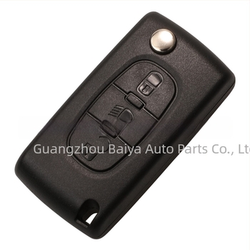 Carcasă cheie Peugeot Citroën pliantă, compatibilă cu 2-chei/3-chei, fără telecomandă, lamă cheie: cupru+plastic, carcasă: plastic, greutate 42 g