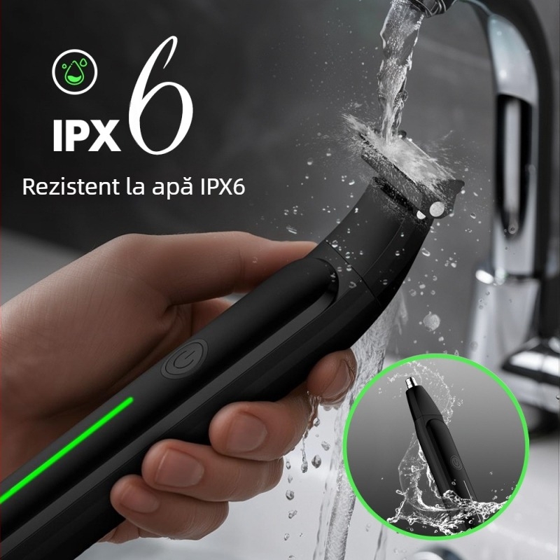 Trimmer electric pentru nas și corp – 2 în 1, lavabil, alimentare USB, model LD-7524