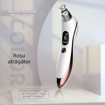 Dispozitiv de aspirare a punctelor negre cu vibrație ultrasonică – Roseman 810, 6 trepte, terapie cu compresie caldă/rece, masaj cu ioni negativi