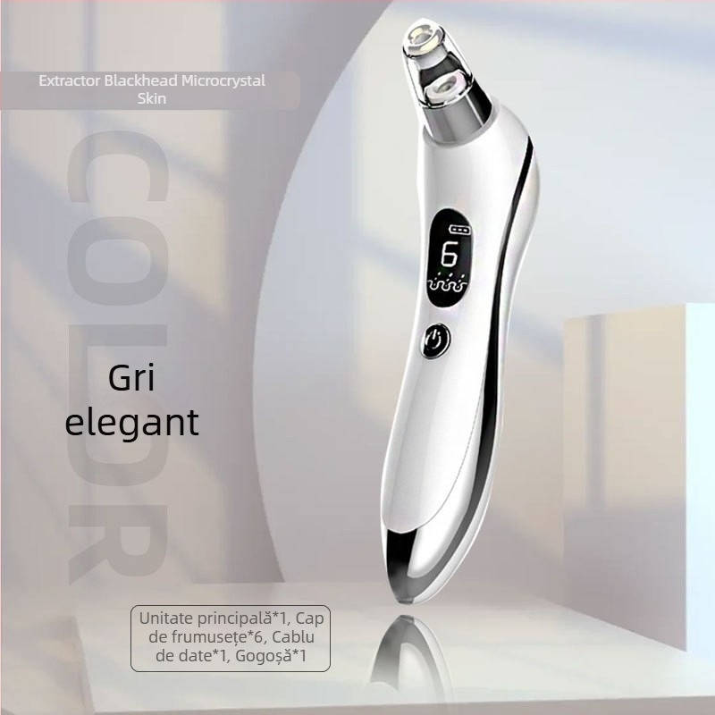 Dispozitiv de aspirare a punctelor negre cu vibrație ultrasonică – Roseman 810, 6 trepte, terapie cu compresie caldă/rece, masaj cu ioni negativi