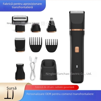 Trimmer electric pentru corp cu lamă ceramică, impermeabil IPX7, baterie Li-ion, lavabil pentru întreg corpul