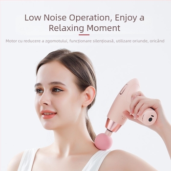 Mini aparat de masaj fascial, motor fără perii, 27W, 4 capete de masaj, 4 viteze, zgomot sub 36 dB